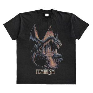 Feminism Dragon Dark Fantasy Art Meme Fan Gift Graphic Statement T-shirt 159